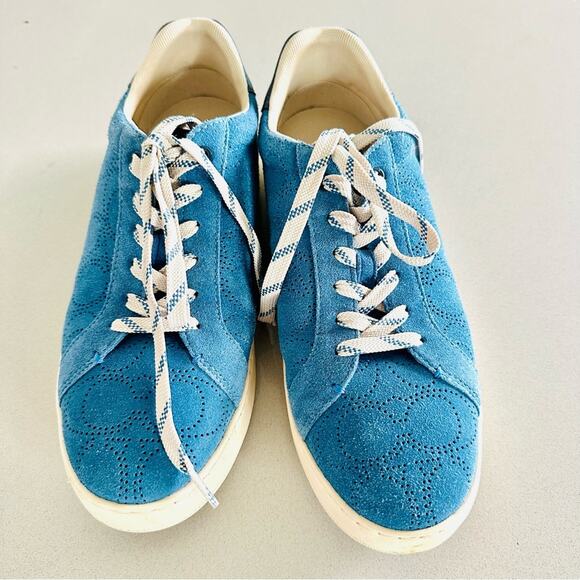 COACH Cobalt Blue White Perforated Logo Suede Clip C Mens Low Top Sneakers 8.5 - Picture 15 of 15